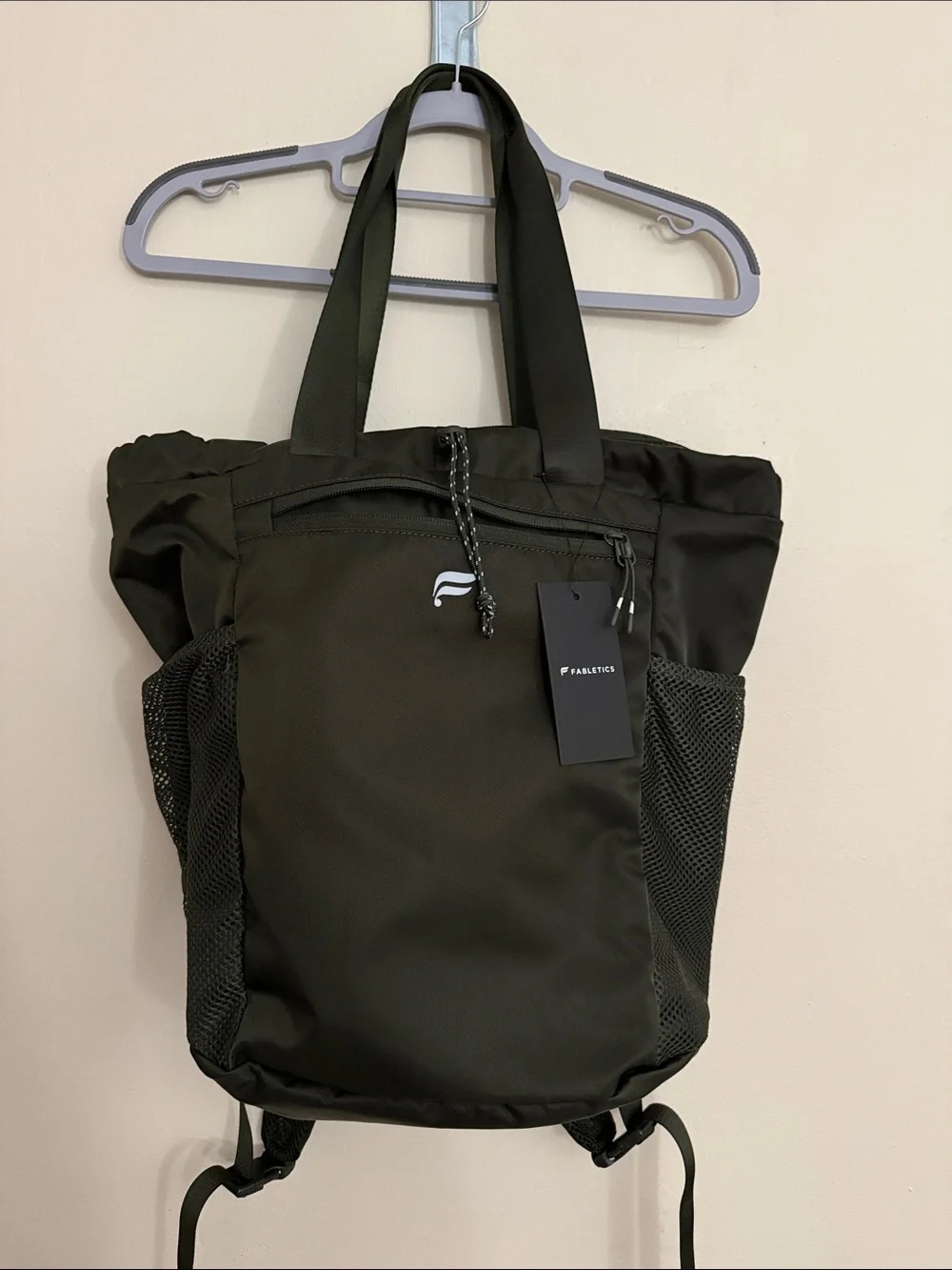 Fabletics Men's Olive Green Utility Backpack Tote Convertible
